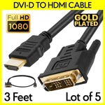 5x 3ft Dvi Male To Hdmi Adapter Cable Connector Converter Cord Tv Monitor. Fixed Price $18.99.