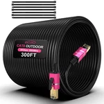 300ft Cat8 Outdoor Ethernet Cable, In-ground, 26awg Pure 300 Feet, Black. Fixed Price $166.78.