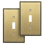 Henne Bery Soft Modern Decorative Wall Plate Single Toggle 2pk, Antique Brass. Fixed Price $17.50.