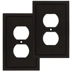 Henne Bery Modern Edge Decorative Wall Plate Single Duplex 2pk, Matte Black. Fixed Price $14.93.