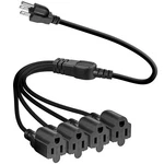 Vseer 4 Outlet Power Cord, Nema 5-15p To 5-15r 3 Prong 1 Y Pack, Black. Fixed Price $18.09.