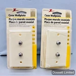 2- Zenith Vw1001wj2a Almond Surface Mount Coax Tv Cable Wall Plate. Fixed Price $9.99.