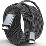 Alleasa Usb C To Hdmi 15 Feet Cable 4k, Anti-interference Feet, Grey. Fixed Price $18.98.