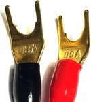 Spade Fork Connectors 10 Pack Black Gold Dual Width Fits Speaker Cable Bindin.... Fixed Price $11.59.