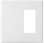 Bates Combination Wall Plate, Decorator/blank, 2 Gang Switch White. Fixed Price $8.42.