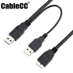Cablecc Dual Usb 3.0 To Micro Y Splitter Cable For Mobile Hard Disk Drive. Fixed Price $6.99.