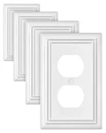Zillsea Metal Wall Plates, Decorative Switch Plates 1 Duplex 4pk, Pure White. Fixed Price $25.99.