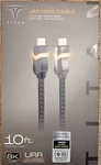 Titan 8k Hdmi 2.1 Cable, 10 Ft Braided Cord, Amber Led Light Strip, Hdr, Vrr. Fixed Price $35.99.