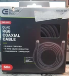 Commercial Electric Quad Rg6 Coaxial Cable 50ft Black In-wall Certified 18 Awg. Fixed Price $16.95.