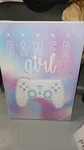 Stupell Industries Gamer Girl Pastel Typography Video Game Controller, Design By. Fixed Price $19.99.