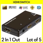 5 Pack Hdmi Switcher 2 Sources 1 Display Digital Signal Amplifier 2x1 Switch. Fixed Price $79.99.
