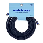 Onn. Quad Shield Coaxial Cable - 25' Black New. Fixed Price $13.56.