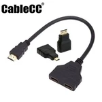Cablecc Hdtv To Dual Female Splitter Extension Cable Micro & Mini Hdmi. Fixed Price $8.99.