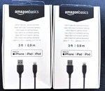 2x Amazon Basics Usb-a To Lightning Cable Cord For Iphone Ipad,3ft,mfi-certified. Fixed Price $6.49.