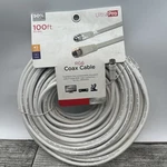 100 Ft Rg6 Coax Cable Coaxial White Satellite, Ota Antenna, Security Tt. Fixed Price $13.91.