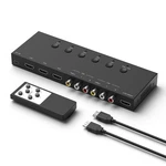 Y.d.f 3 Way Hdmi 2.0 Switcher + 2 Rca To Switch Port 4k, Black. Fixed Price $85.35.