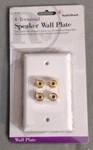 Radioshack 4-terminal Speaker Wall Plate-white, Goldplated, 40-983. Fixed Price $14.99.