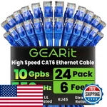 Gearit Cat 6 Ethernet Patch Cable Ft Blue 24-pack Cat6 Cables. Fixed Price $114.41.
