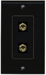 Riteav 2 Port Banana Jack Plug (1 Speaker) Wall Plate - 1 Gang Black/black. Fixed Price $17.12.