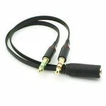 Cablecc Single Female To Dual 3.5mm Male Headphone Microphone Splitter Cable. Fixed Price $6.99.