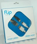 New Flip Video 2 Pack Hdmi Cables Audio 1080p Hdtv 6.5ft 2m Length Ahc1cp1. Fixed Price $9.03.