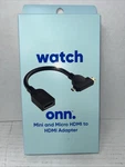 Onn. Mini And Micro Hdmi To Adapter Black. Fixed Price $9.25.
