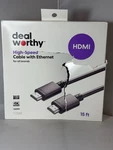 Hdmi High Speed Cable With Ethernet 15ft - Dealworthy. Fixed Price $9.50.