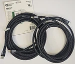 Lot Of 2: Commercial Electric 15 Ft. Hdmi Cable Black Braided. Fixed Price $19.99.