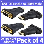 4 Pack Hdmi Male To Dvi-d 24+1 Pin Female Adapter Hdtv Monitor Display Converter. Fixed Price $15.39.