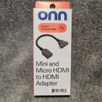 Onn Mini & Micro Hdmi To Adapter Adapt Full-size. Fixed Price $10.99.