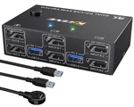 8k Usb 3.0 Displayport Kvm Switch 2 Monitors Computers 30hz 4k 144hz,mleeda. Fixed Price $92.76.