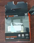 Blackweb 12' Hdmi High-speed Braided Cable 4k Ultra Hd Compatibility Gold Plated. Fixed Price $9.00.