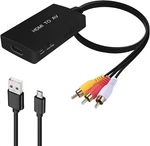 Hdmi To Rca Converter, Av For Apple Tv, Roku, Fire Stick - Black. Fixed Price $16.44.