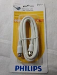 Philips 3ft Coax Cable White Audio/video Rg6. Fixed Price $4.99.