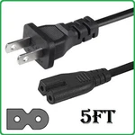 5ft Polarized Ac Power Cable Cord Nema1-15p To Iec-60320 C7 18awg 10a/125v Spt2. Fixed Price $6.00.