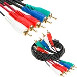5 Rca Male To Stereo Audio Video Cable Component Gold Plated Lot. Fixed Price $19.97.