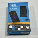 New Roku Express Hd Streaming Media Streamer - Black + Mini Hdm12av Output Nip. Fixed Price $23.40.