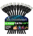 Cablegeeker Cat 6 Ethernet Cable 10 Ft (10pk) - Cat6 Patch Cables, Snagless Rj45. Fixed Price $24.00.