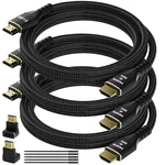 4k Hdmi Cable 6 Feet (3 Pack), Ultra Hd 2.0 Cable, Nylon Braided. Fixed Price $24.24.