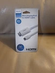 Phillips Audio/video Mini Displayport To Hdmi Cable 6 Ft White Full Hd 1080p 4k. Fixed Price $3.95.