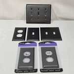 Amerelle Century Aged Bronze Steel Wallplate Duplex And Light Switch Plates Lot. Fixed Price $15.59.