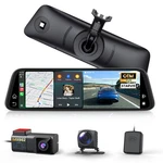 Auto-vox 9.36" Rear View Mirror Camera With Carplay, Dual 2k, Night Vision. Fixed Price $292.15.