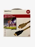 Gold Plated 25ft Hdmi Cable Vivitar- 4k And 3d Compatible. Easy Plug & Play New. Fixed Price $11.48.