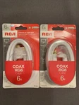 Rca 6 Ft. White Digital Rg6 Coaxial Cable Vh606whr - Lot Of 2 Packages. Fixed Price $15.00.