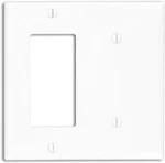Leviton 80708-w White 2-gang Nylon Standard Combo Blank/decora-gfci Wallplate. Fixed Price $6.39.