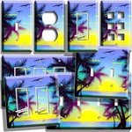 Tropical Paradise Palms Twilight Sunset Light Switch Outlet Wall Plate Art Decor. Fixed Price $17.99.