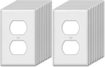 Bestten 20 Pack 1-gang Duplex Wall Plate, Standard 1 Gang 20pk, White. Fixed Price $18.99.