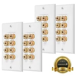 Coupler Type Gold Plated Copper Banana Binding Post Wall Plate For 4 Speakers. Fixed Price $15.99.
