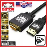 Hdmi To Vga Cable Adapter Converter For Hdtv Pc Desktop Monitor Laptop 4k Video. Fixed Price $9.99.