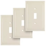 Henne Bery Modern Edge Decorative Wall Plate Single Toggle 3pk, Light Almond. Fixed Price $27.58.